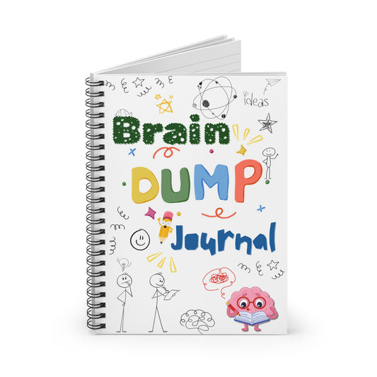 Brain Dump Spiral Notebook - Fun Journal for Ideas, Creativity, Kids, Students, Gifts, School