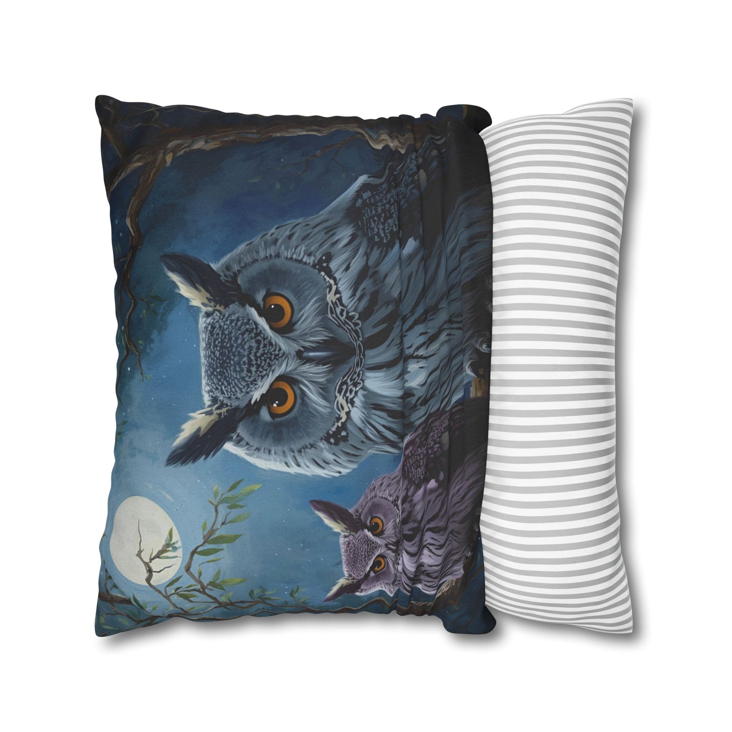 Owl-Themed Decorative Pillowcase, Cozy Home Decor, Unique Gift for Nature Lovers, Animal Art Cushion Cover