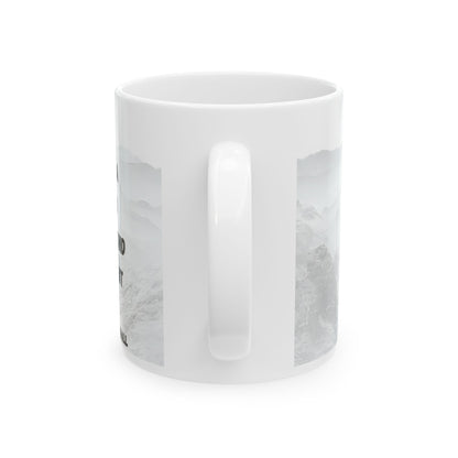 Ceramic Mug, (11oz) Jane Goodall Quote, What You Do Makes a Difference (White)