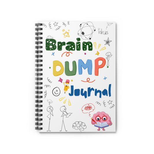Brain Dump Spiral Notebook - Fun Journal for Ideas, Creativity, Kids, Students, Gifts, School