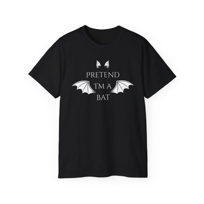 Unisex Bat-Themed Tee, Halloween Shirt, Gifting for Spooky Lovers, Casual Wear, Pretend I'm a Bat T-Shirt