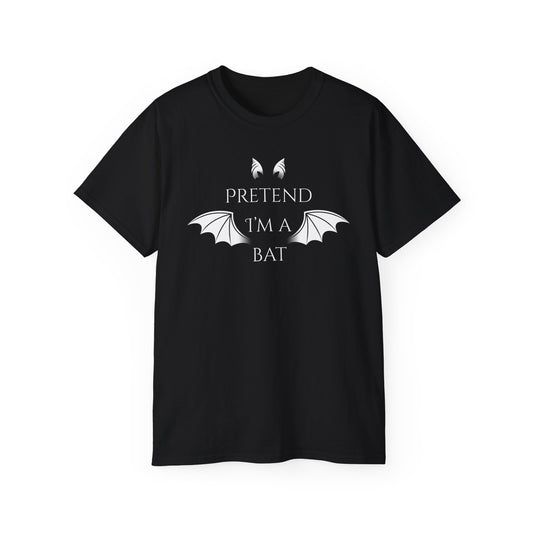Unisex Bat-Themed Tee, Halloween Shirt, Gifting for Spooky Lovers, Casual Wear, Pretend I'm a Bat T-Shirt