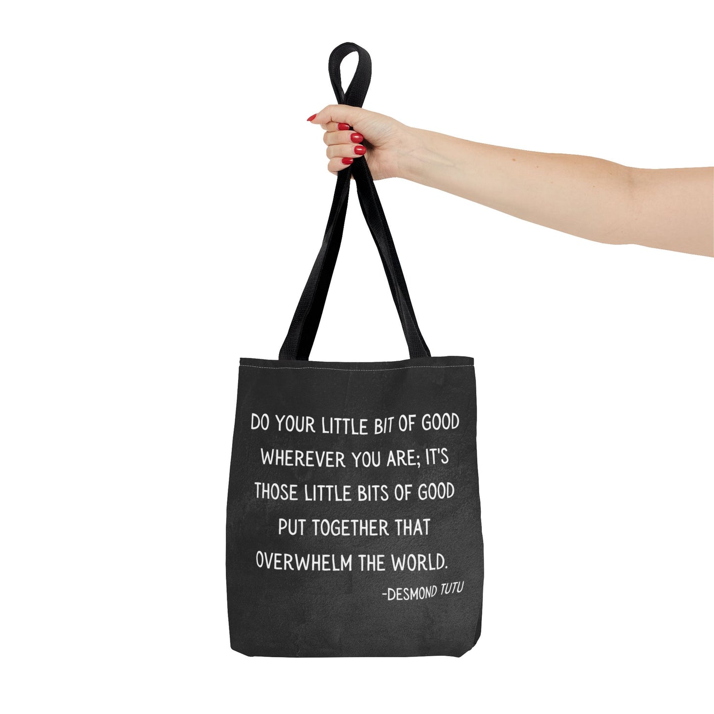 Inspirational Tote Bag, Eco-Friendly Shopping Bag, Gift for Activists, Motivational Carry-All, Peace and Love Bag, Desmond Tutu Quote