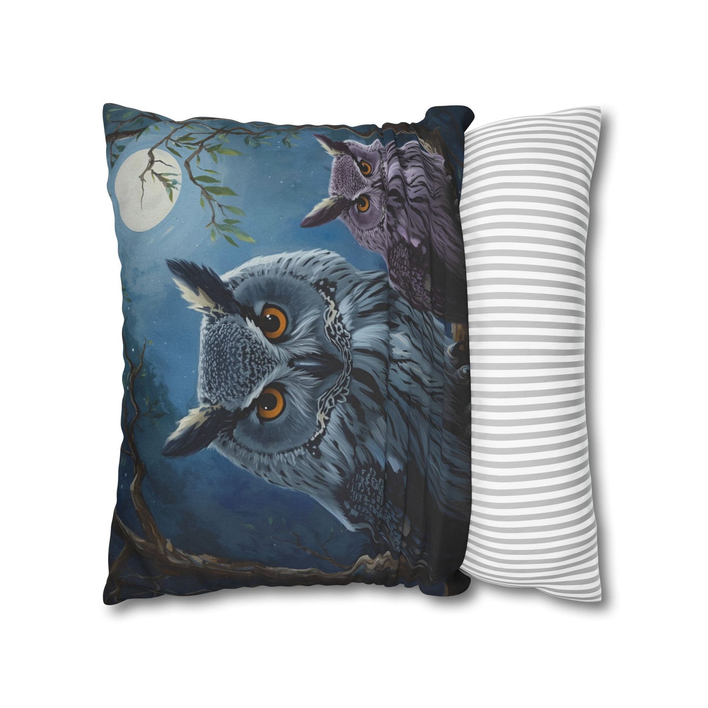 Owl-Themed Decorative Pillowcase, Cozy Home Decor, Unique Gift for Nature Lovers, Animal Art Cushion Cover