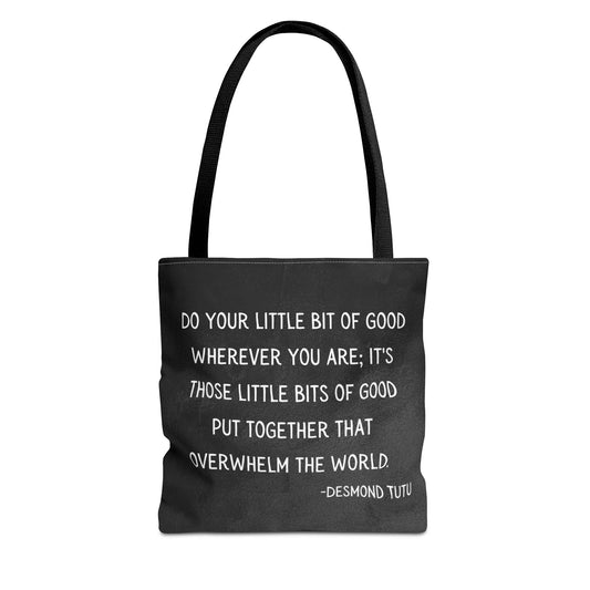 Inspirational Tote Bag, Eco-Friendly Shopping Bag, Gift for Activists, Motivational Carry-All, Peace and Love Bag, Desmond Tutu Quote