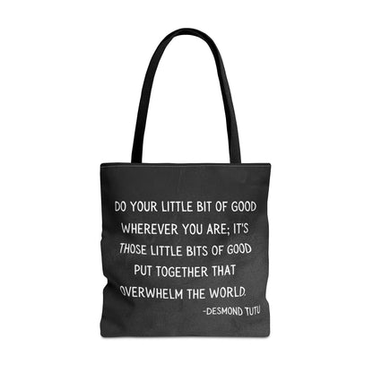 Inspirational Tote Bag, Eco-Friendly Shopping Bag, Gift for Activists, Motivational Carry-All, Peace and Love Bag, Desmond Tutu Quote