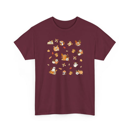 Whimsical Print Tee | Unisex Cotton T-Shirt for Nature Lovers, Gift for Book Lovers, Casual Wear, Eco-friendly Fashion