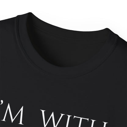 Unisex Bat-Themed Tee, Halloween Shirt, Gifting for Spooky Lovers, Casual Wear, I'm With the Bat T-Shirt