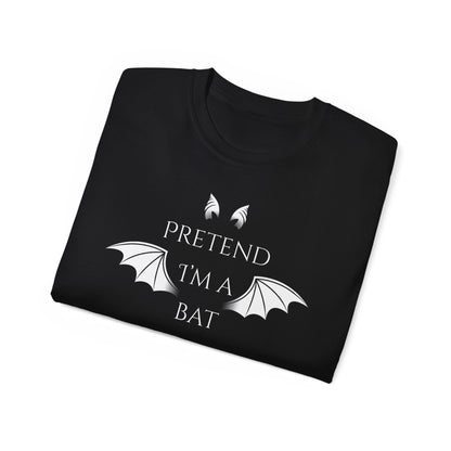 Unisex Bat-Themed Tee, Halloween Shirt, Gifting for Spooky Lovers, Casual Wear, Pretend I'm a Bat T-Shirt